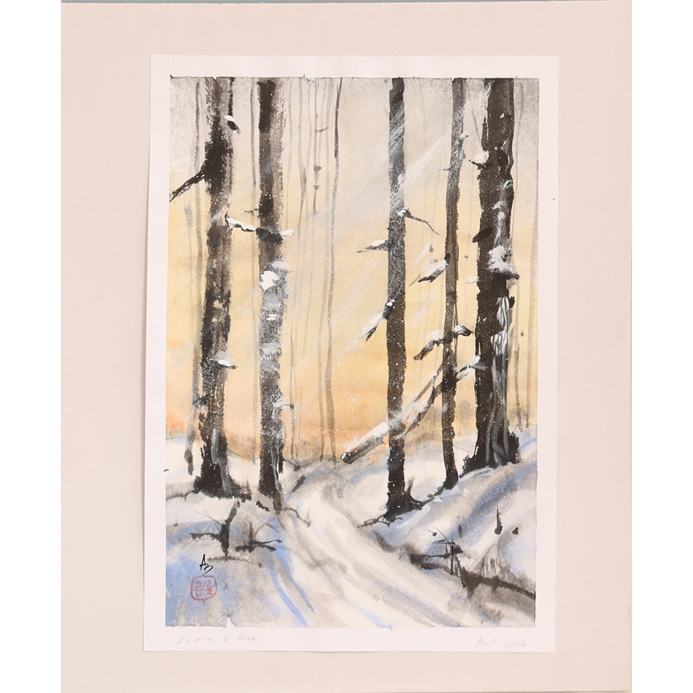Kalligrafie - Winter in het bos