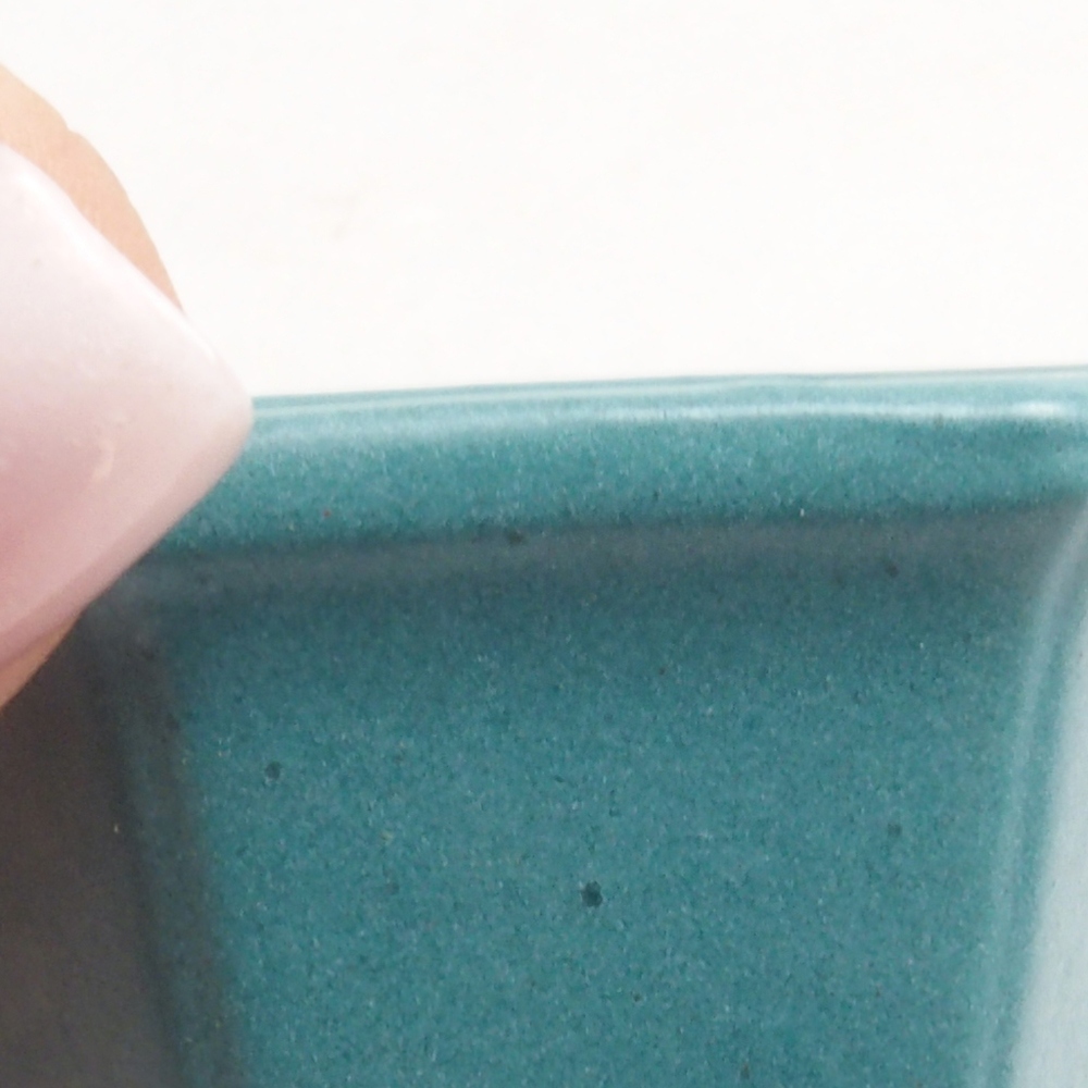 Bonsaischaal van keramiek 6,5 x 5,5 x 4 cm, kleur blauw