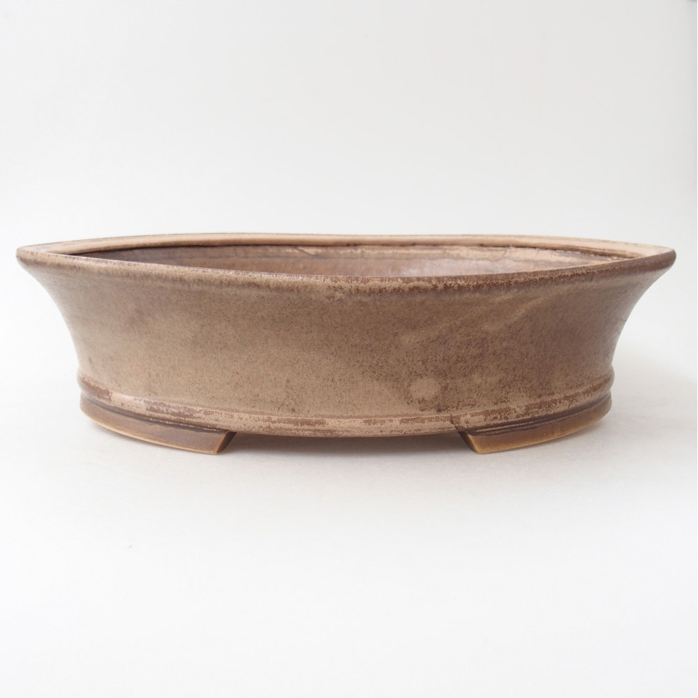 Bonsaischaal van keramiek 32 x 29 x 7,5 cm, kleur beige