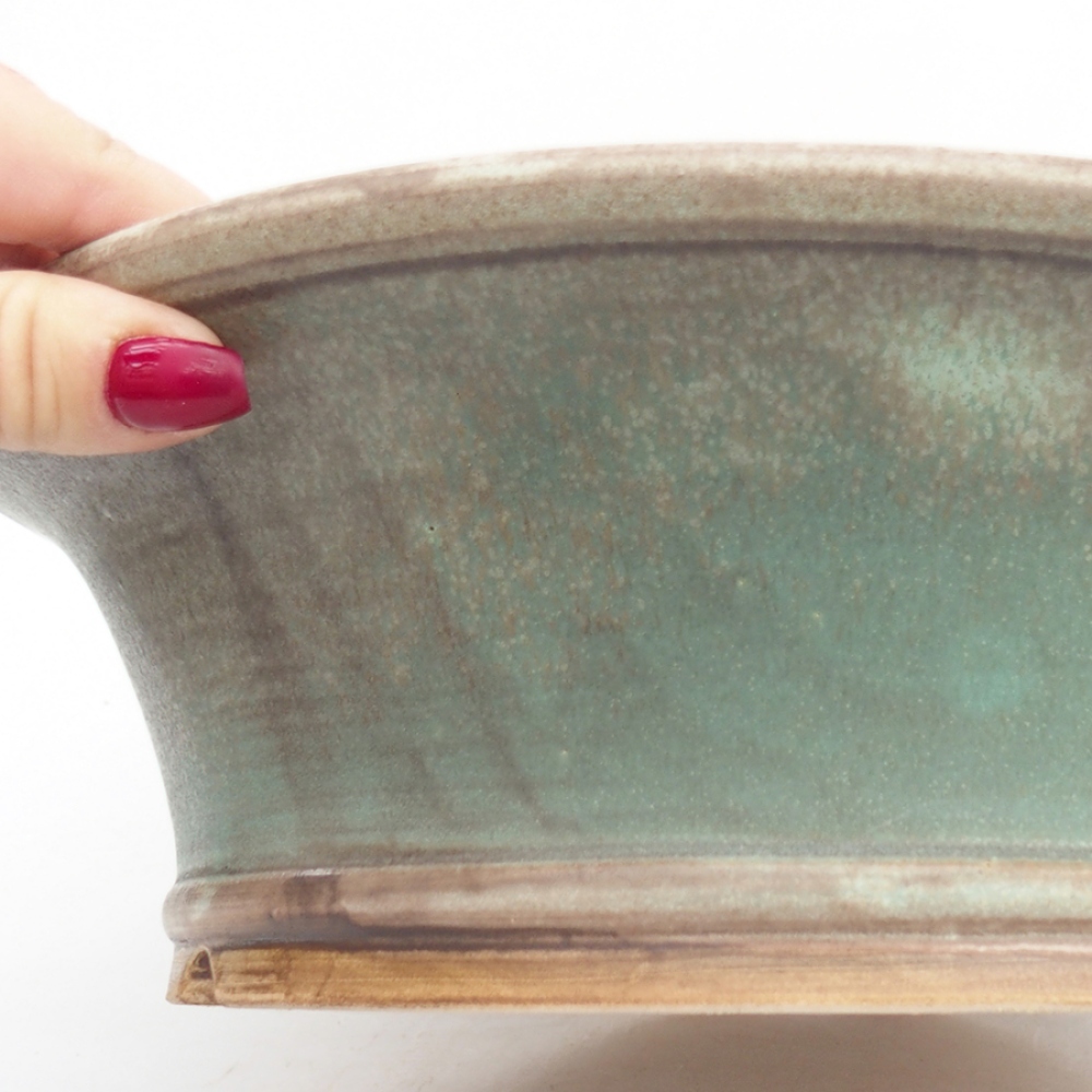 Bonsaischaal van keramiek 24,5 x 28,5 x 8,5 cm, groen