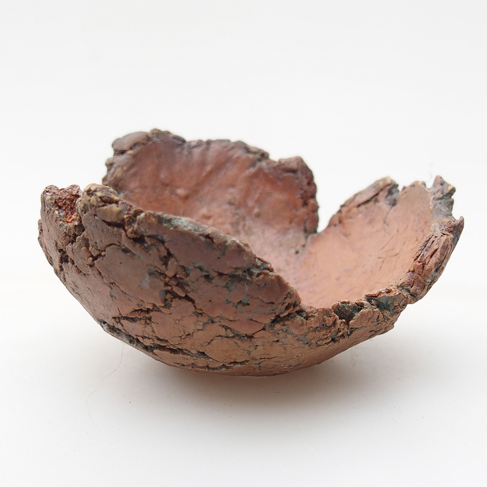 Schelp van keramiek 7,5 x 7 x 4 cm , kleur groen