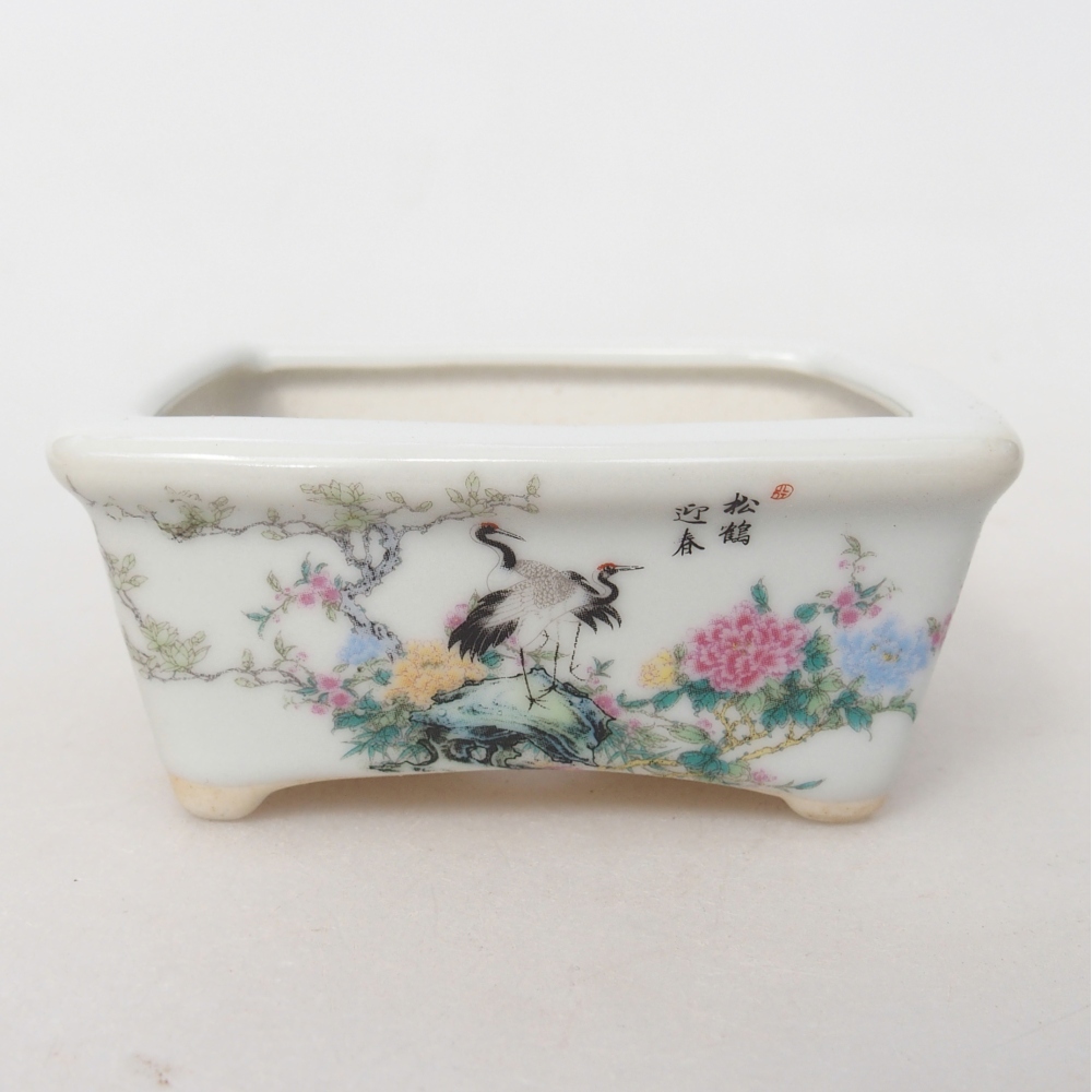 Mini bonsaischaal 8 x 6,5 x 3,5 cm, wit