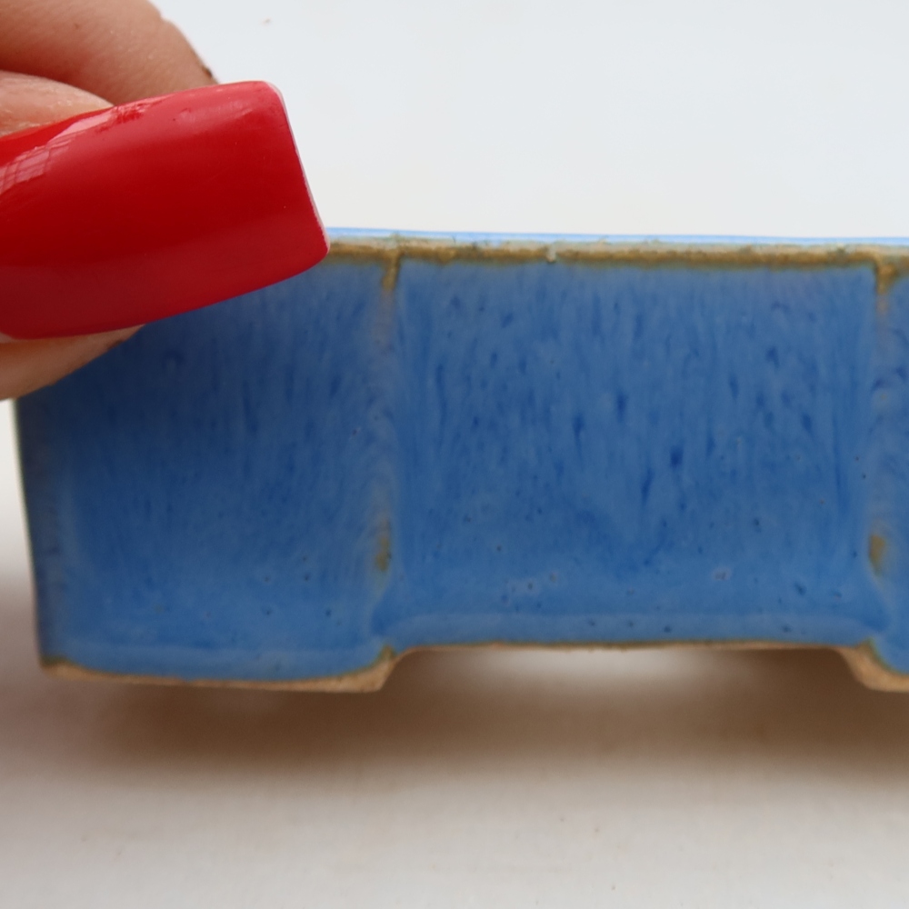 Keramische bonsaischaal 7 x 4,5 x 2,5 cm, kleur: blauw