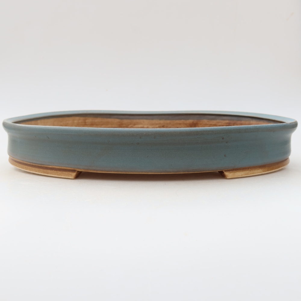 Keramische bonsaischaal 31 x 27 x 4,5 cm, kleur blauw