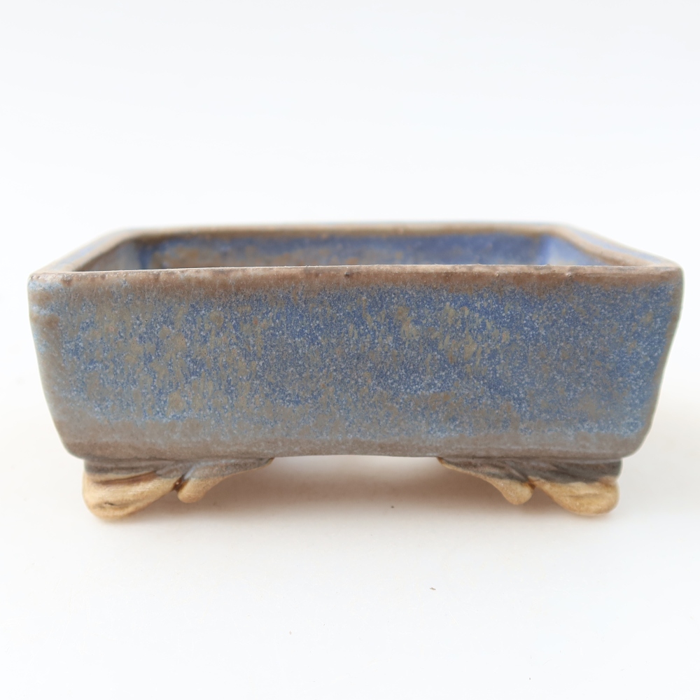 Keramische bonsaipot 10 x 8 x 4 cm, kleur: blauw