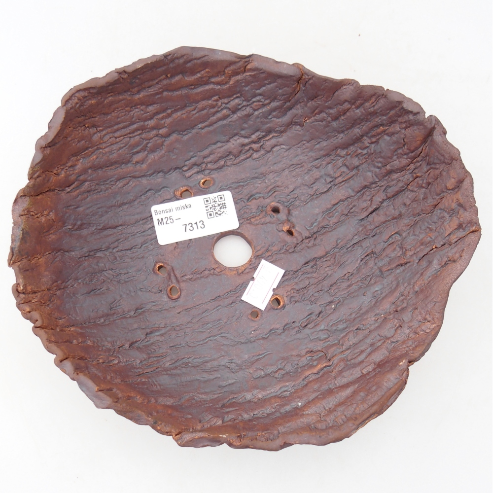 Keramische schaal 19,5 x 18 x 6,5 cm , kleur bruin