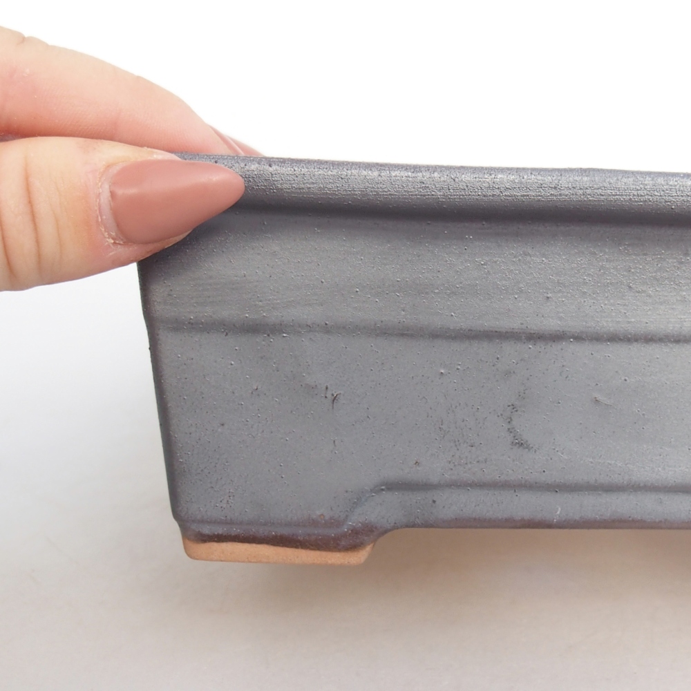 Bonsaischaal van keramiek 26 x 26 x 8 cm, kleur rood