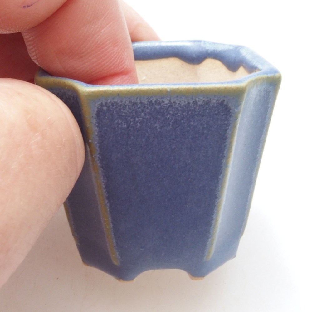 Mini bonsaischaal 4 x 4 x 4 cm, kleur blauw