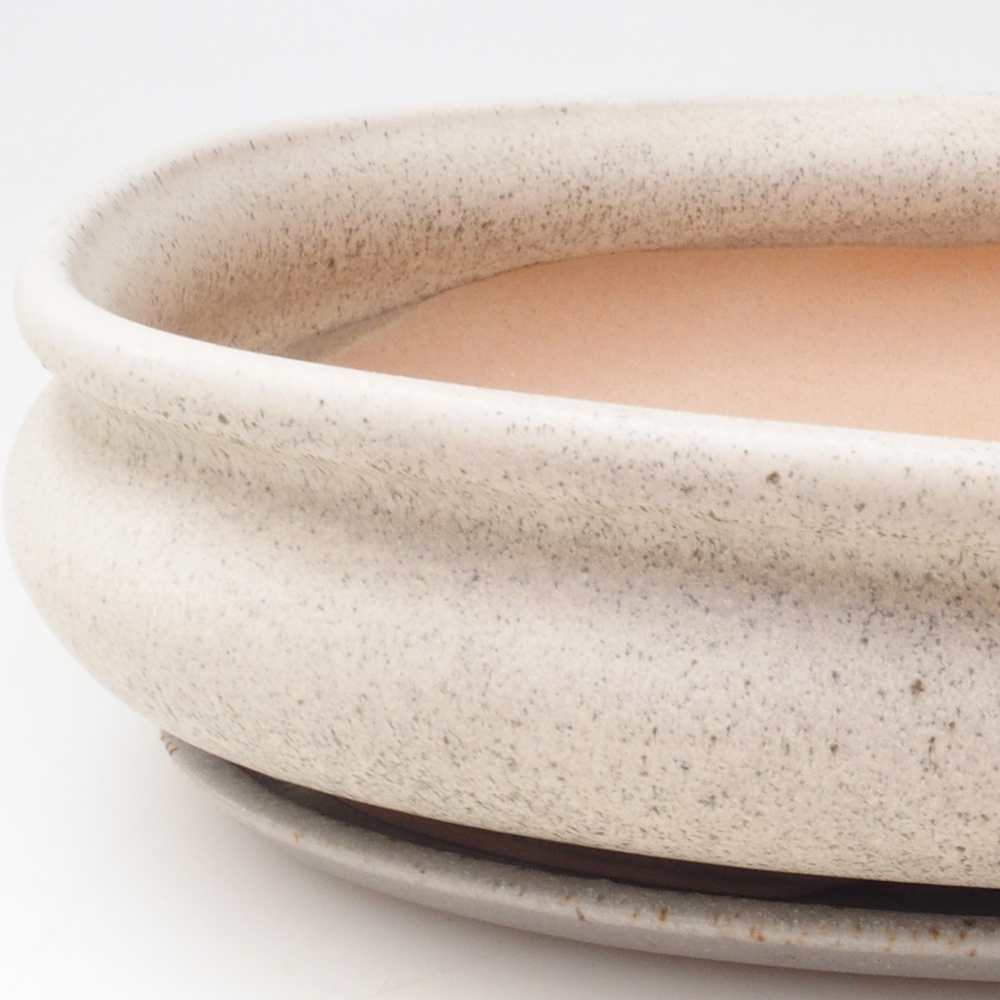 Bonsaischaal + schotel H15 - 25,5x17,5x6 cm - beige