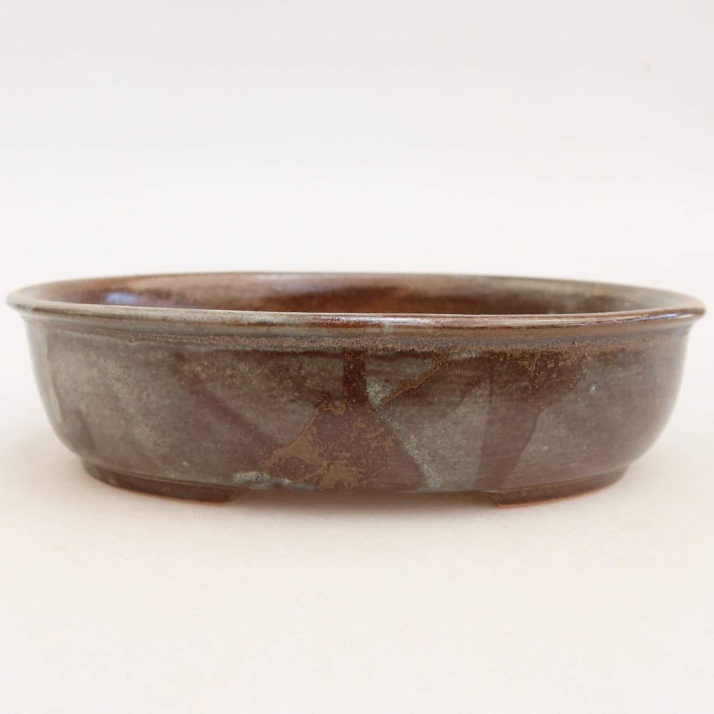 Keramische bonsaipot 19 x 14,5 x 5 cm, kleur bruin