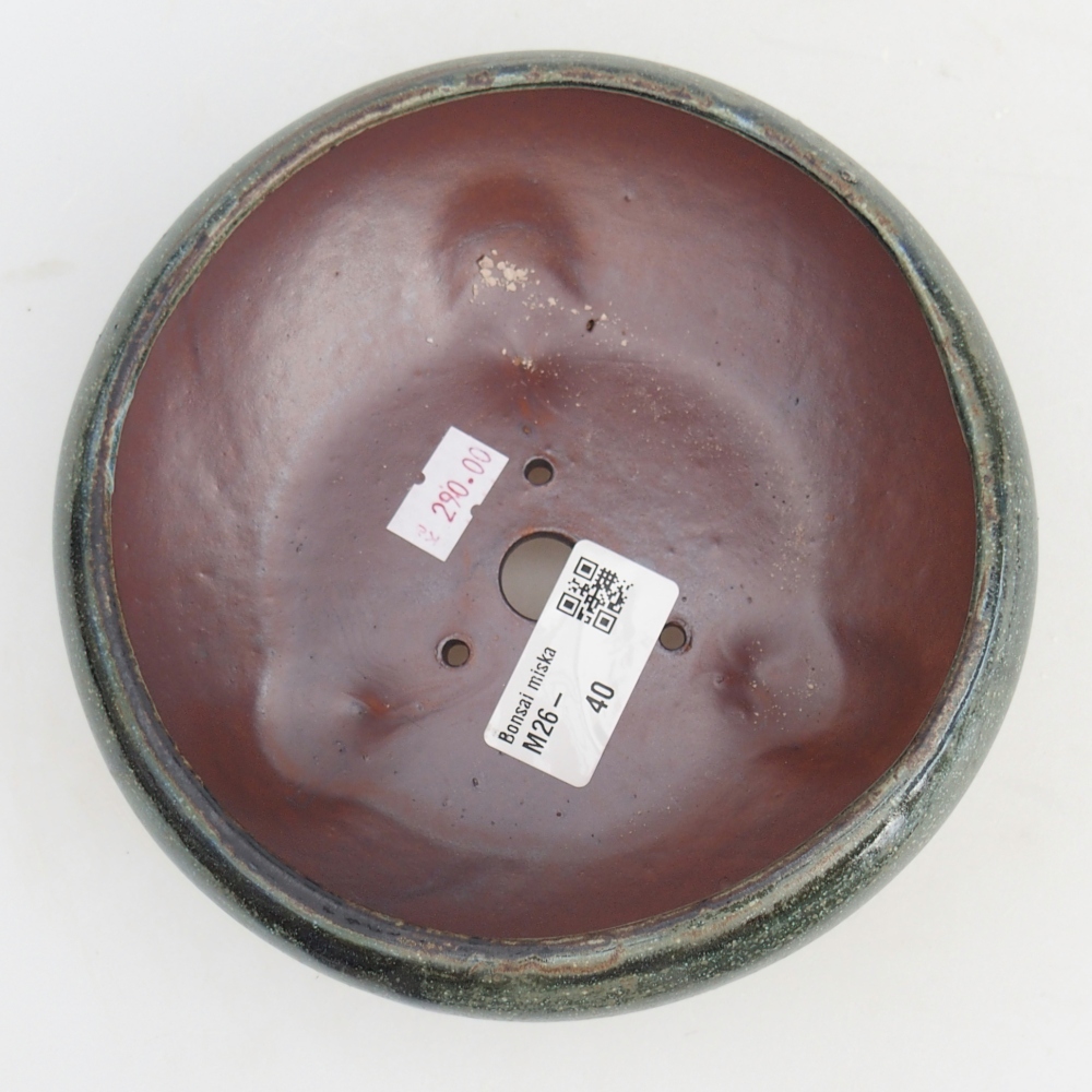 Bonsaischaal van keramiek 15 x 15 x 7 cm, groen