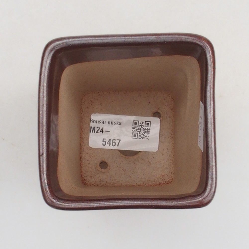 Bonsaischaal van keramiek 8 x 8 x 10 cm, bruin