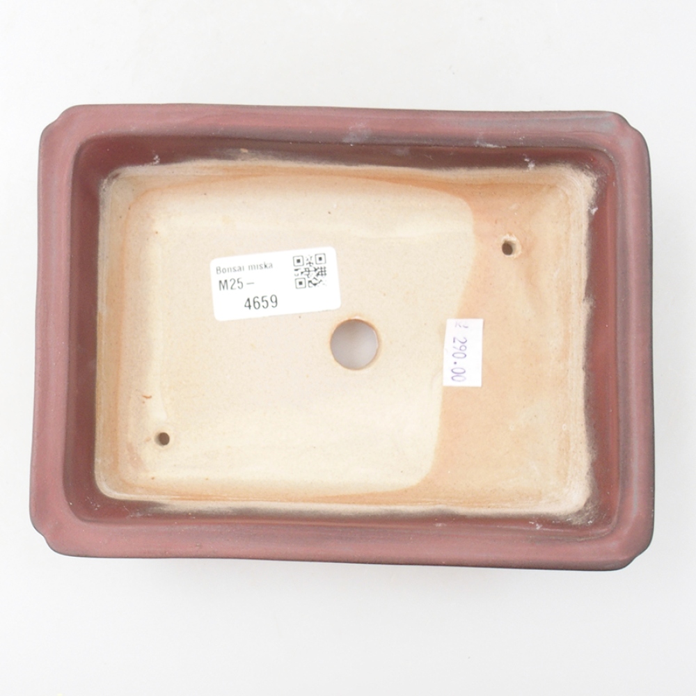 Bonsaischaal van keramiek 17,5 x 13 x 4 cm, roze