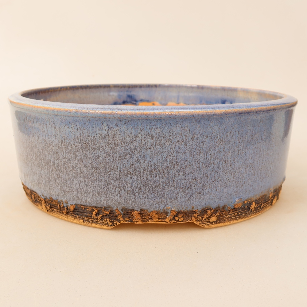 Keramische bonsai-schaal 23,5 x 23,5 x 8 cm, kleur: blauw