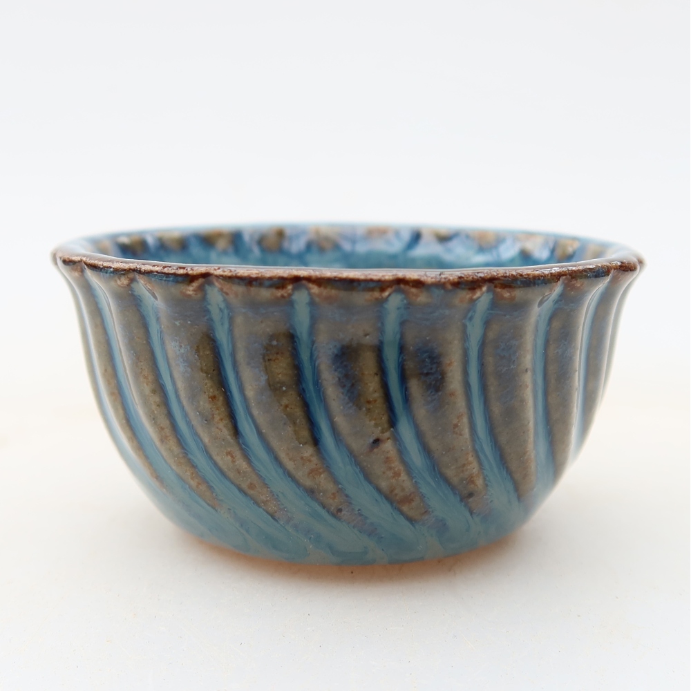 Keramische bonsaischaal 5,5 x 5,5 x 3 cm, kleur: blauw