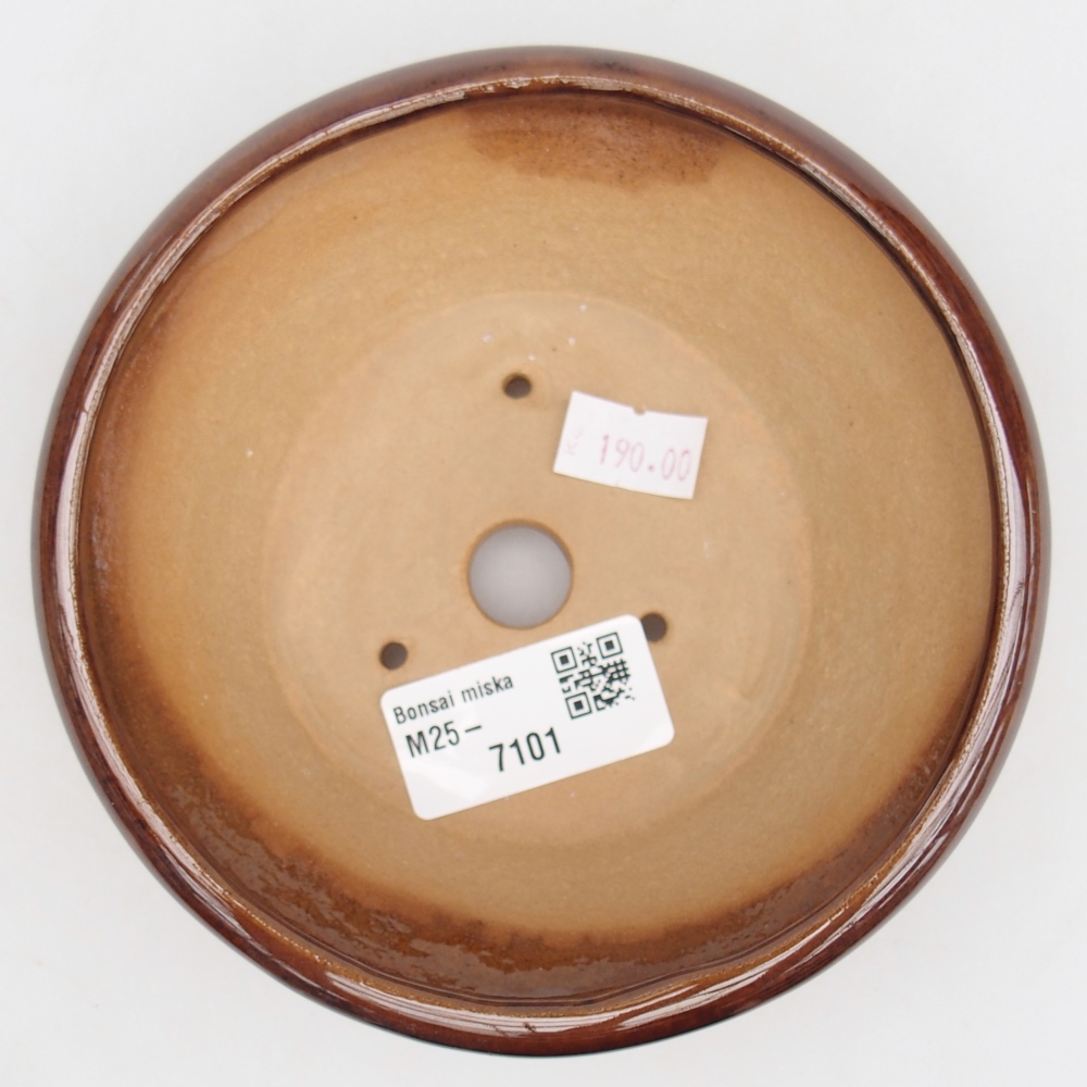 Bonsaischaal van keramiek 26 x 26 x 8 cm, kleur rood
