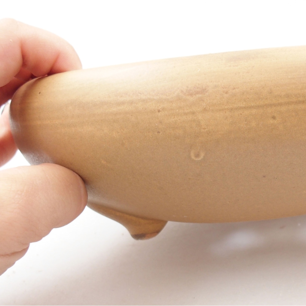 Bonsaischaal van keramiek 21 x 21 x 7,5 cm, kleur beige