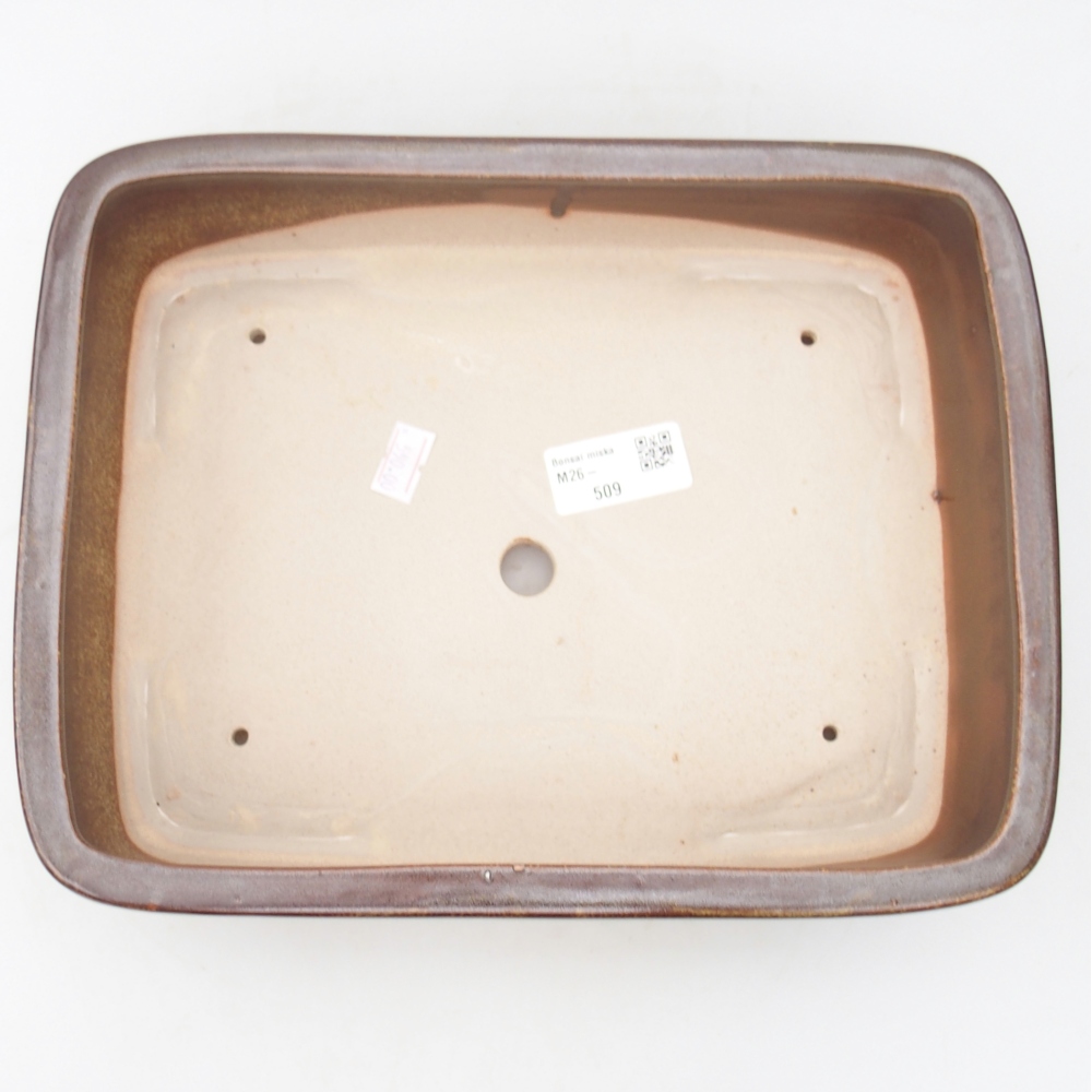 Bonsaischaal van keramiek 26,5 x 20 x 6,5 cm, bruin