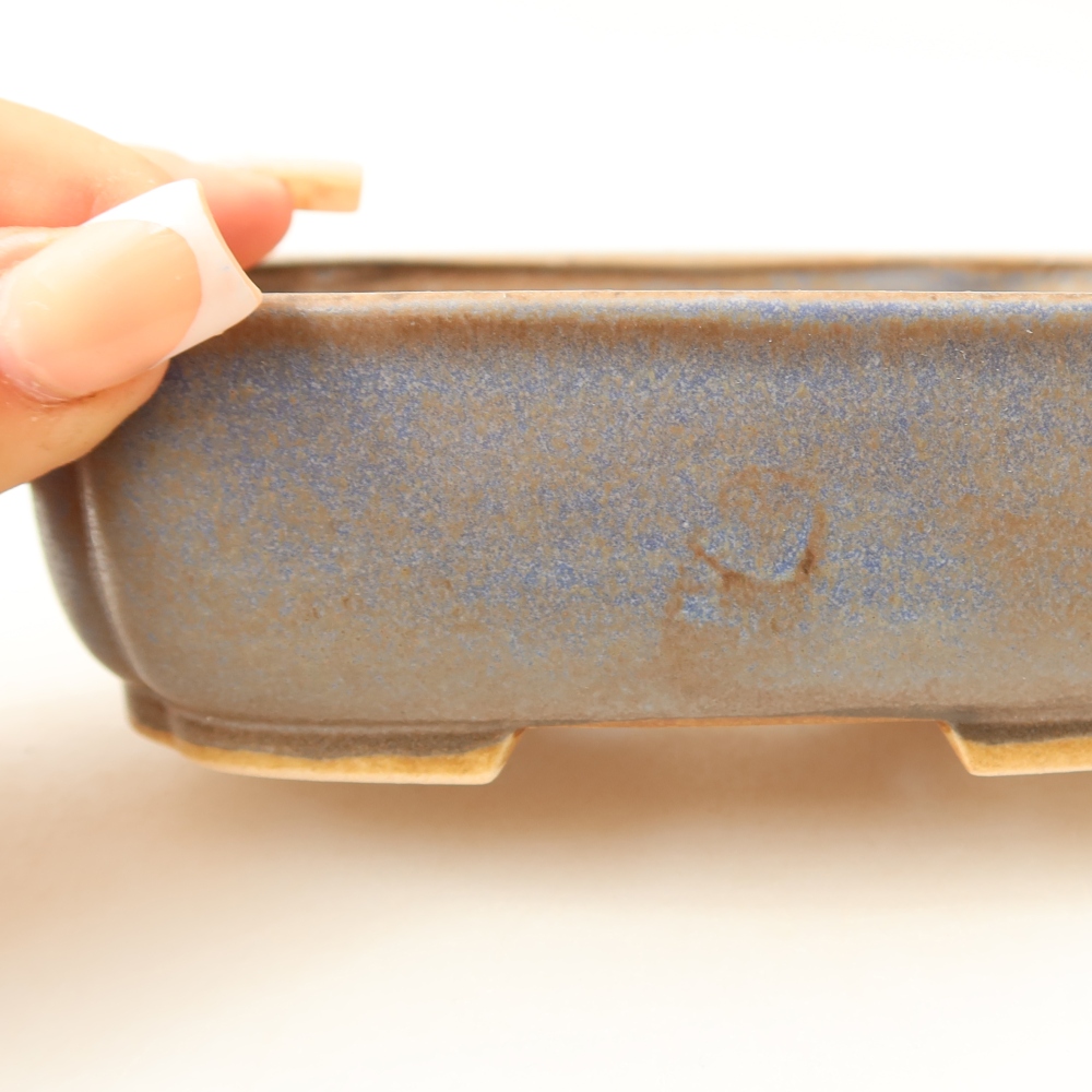 Keramische bonsaipot 14 x 12 x 4 cm, kleur: blauw