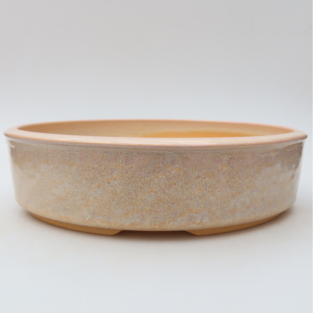 Keramische bonsaipot 26,5 x 26,5 x 6,5 cm, kleur: beige