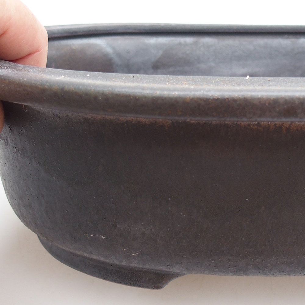 Bonsaischaal van keramiek 25 x 20,5 x 8 cm, metaalkleur