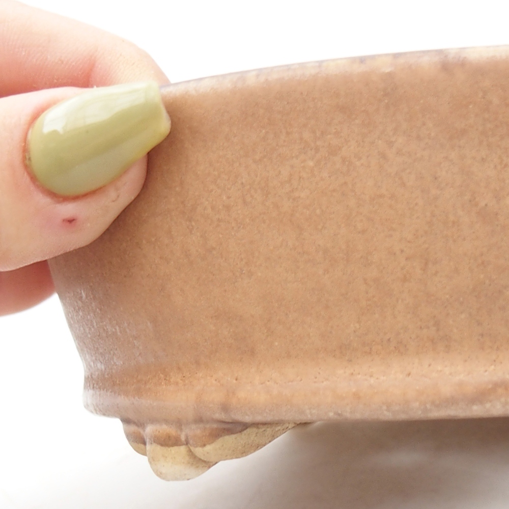 Bonsaischaal van keramiek 15,5 x 15,5 x 4,5 cm, roze