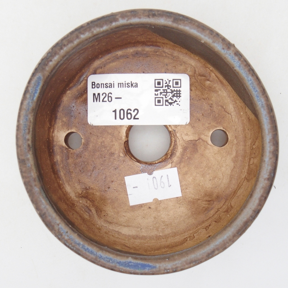 Bonsaischaal van keramiek 9 x 9 x 3,5 cm, kleur blauw