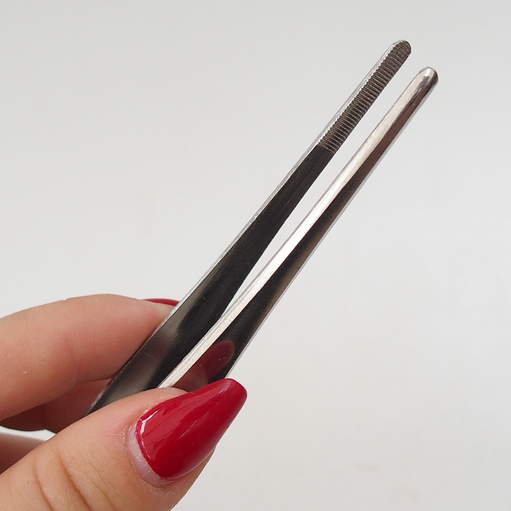 Spatel en pincet 22 cm - roestvrij staal