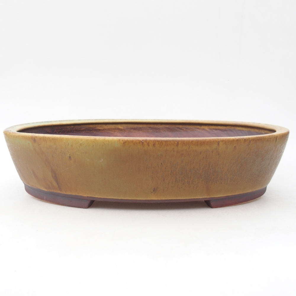 Bonsaischaal van keramiek 28 x 24,5 x 6 cm, groen