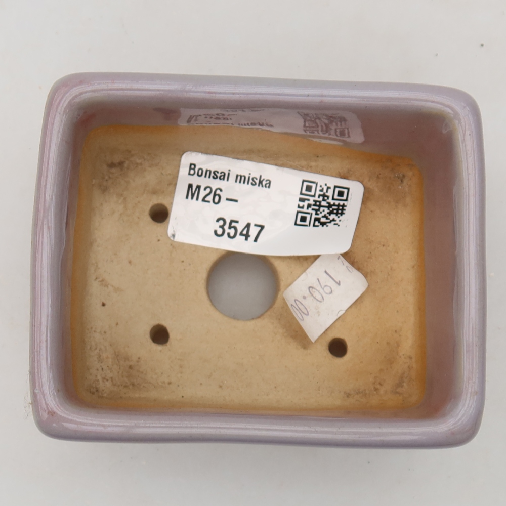 Keramische bonsaipot 8,5 x 7 x 4 cm, kleur paars