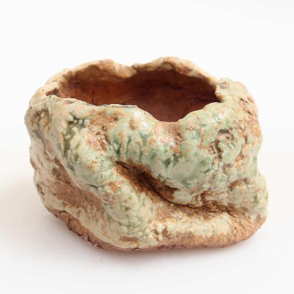 Keramische schaal  6 x 6 x 5 cm, kleur groen