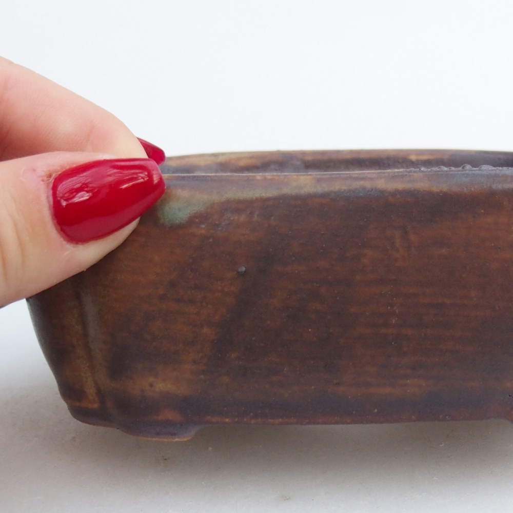 Bonsaischaal van keramiek 26 x 26 x 8 cm, kleur rood