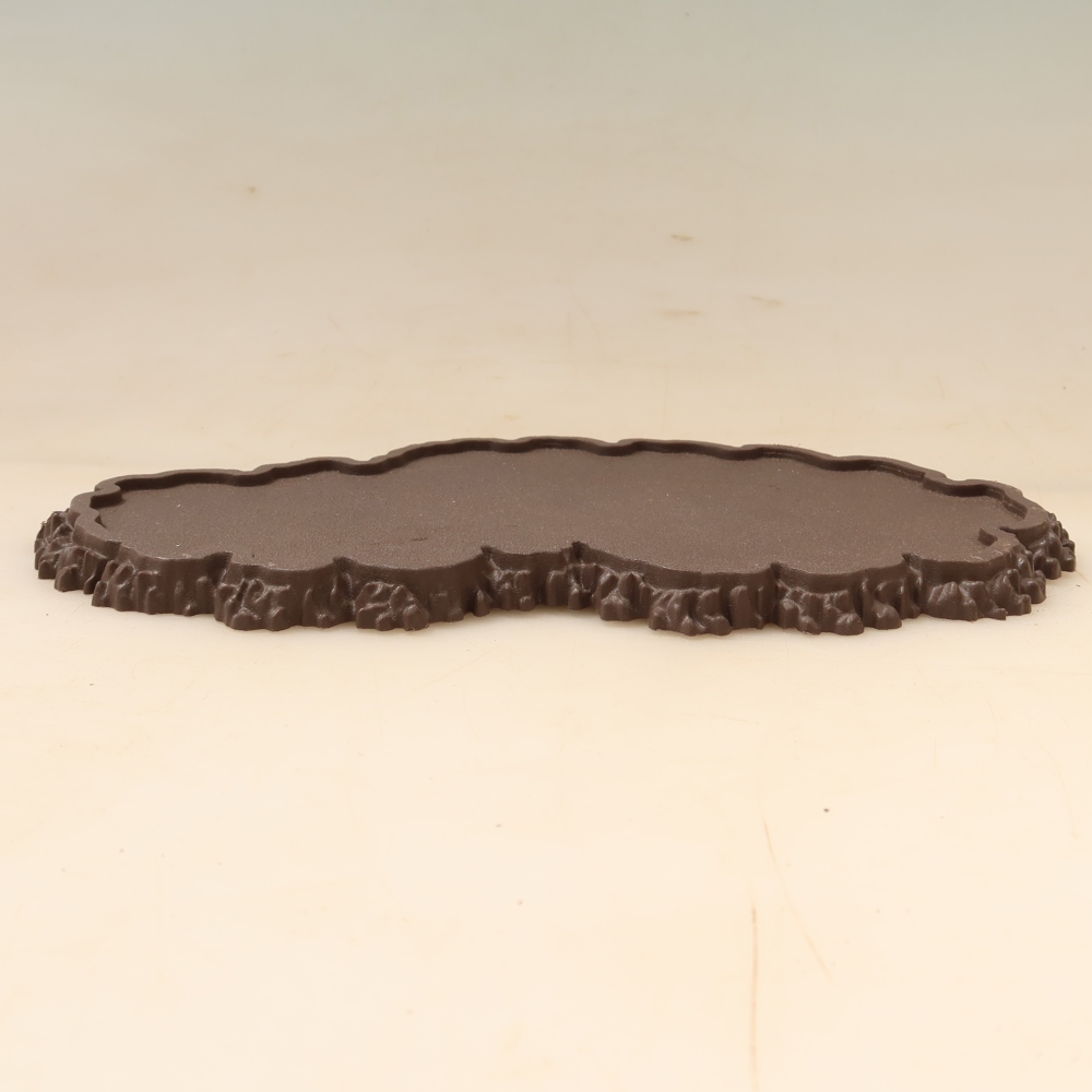 Kunststof voetstuk voor bonsai 22,5 x 12 x 1 cm, kleur bruin