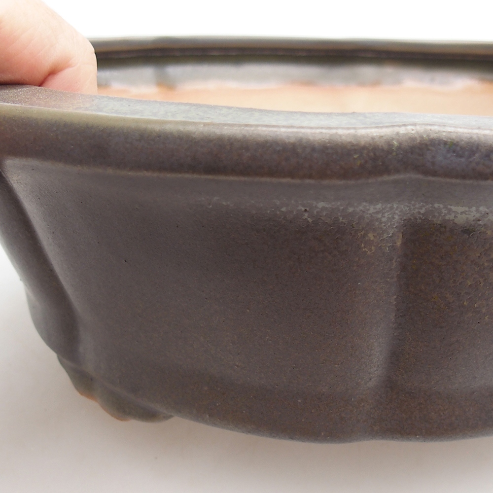 Bonsaischaal van keramiek 26 x 26 x 8 cm, groen