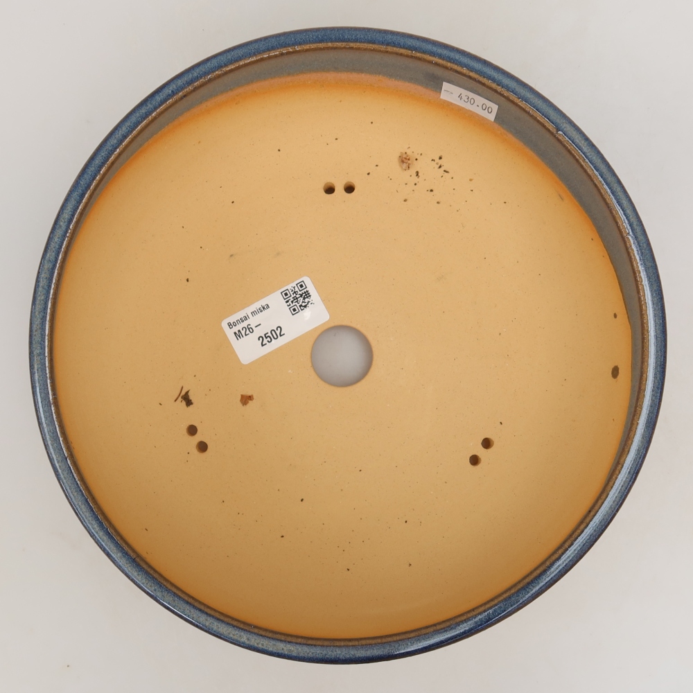 Keramische bonsaipot 21,5 x 21,5 x 7 cm, kleur: blauw