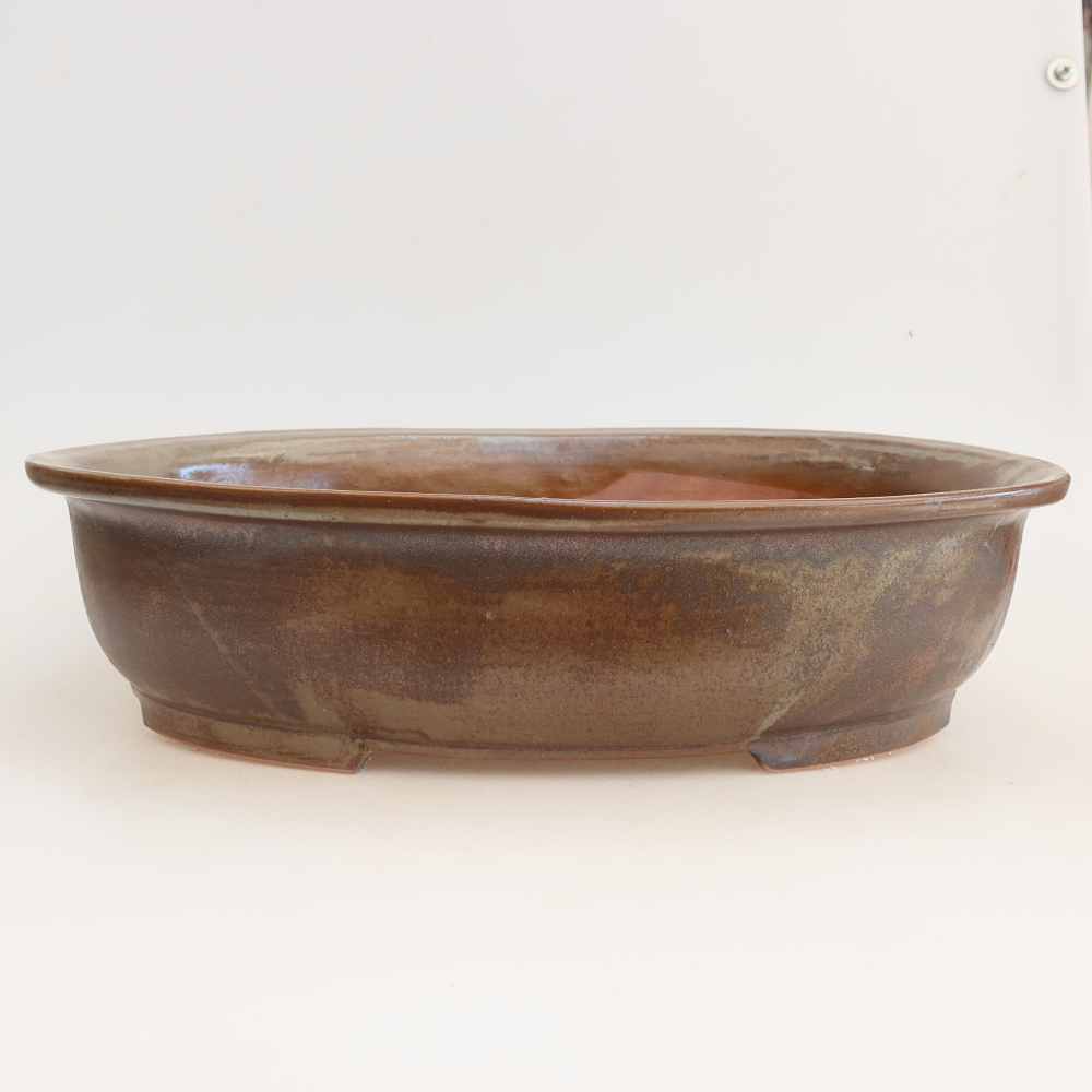 Keramische bonsaipot 36 x 28 x 8,5 cm, kleur bruin