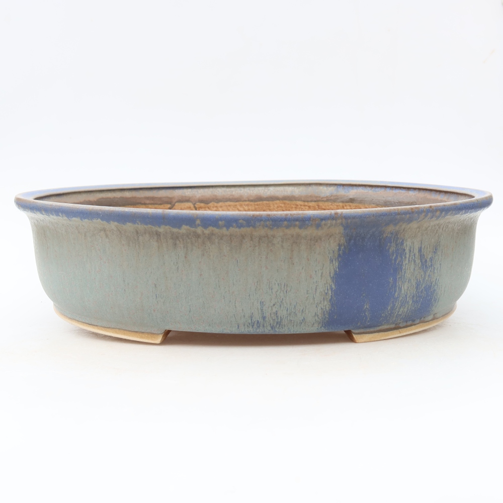 Keramische bonsaischaal 31 x 27 x 7,5 cm, kleur: blauw