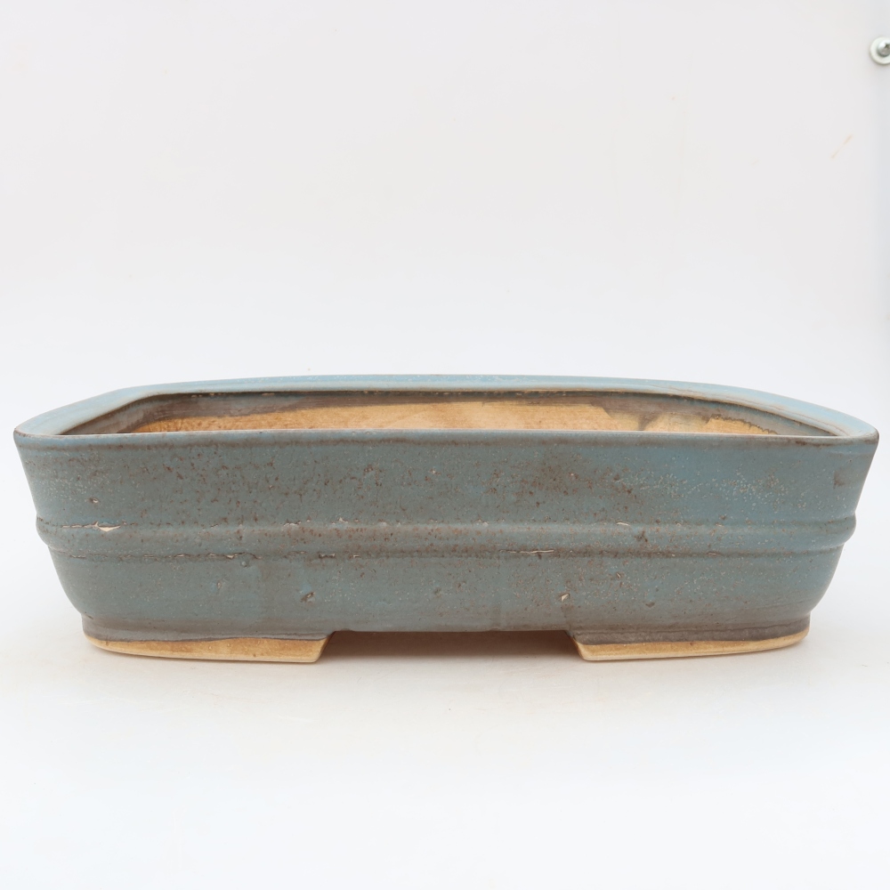 Keramische bonsaischaal 29 x 23,5 x 7,5 cm, kleur: blauw