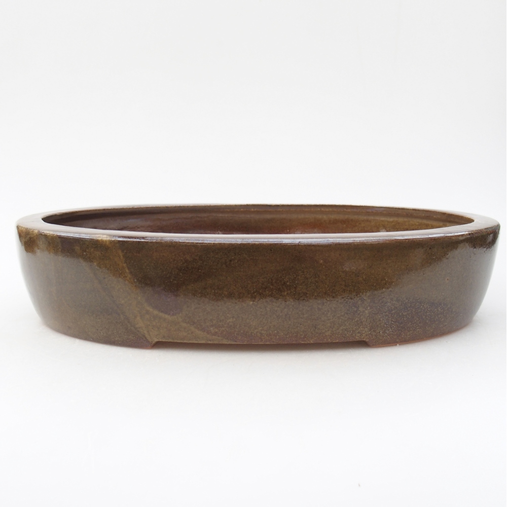 Bonsaischaal van keramiek 27 x 21 x 5,5 cm, bruin
