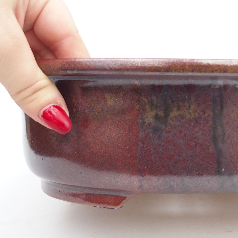 Bonsaischaal van keramiek 26 x 22 x 8 cm, bruin