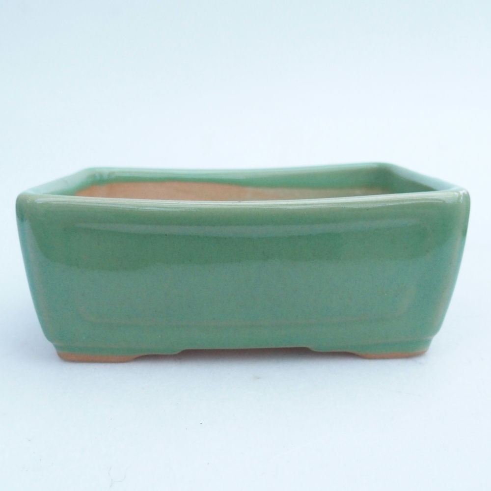 Bonsaischaal van keramiek 26 x 26 x 8 cm, kleur rood