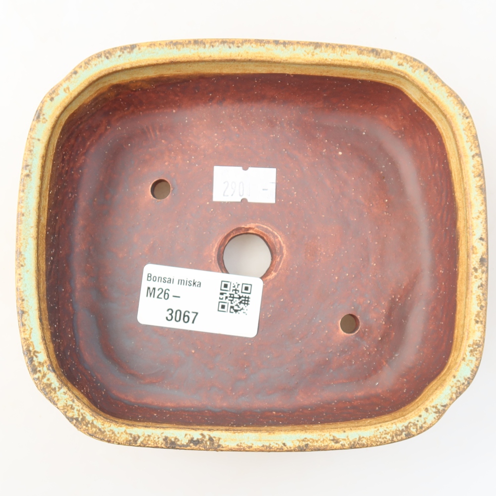 Keramische bonsaipot 13,5 x 12 x 4 cm, kleur groen