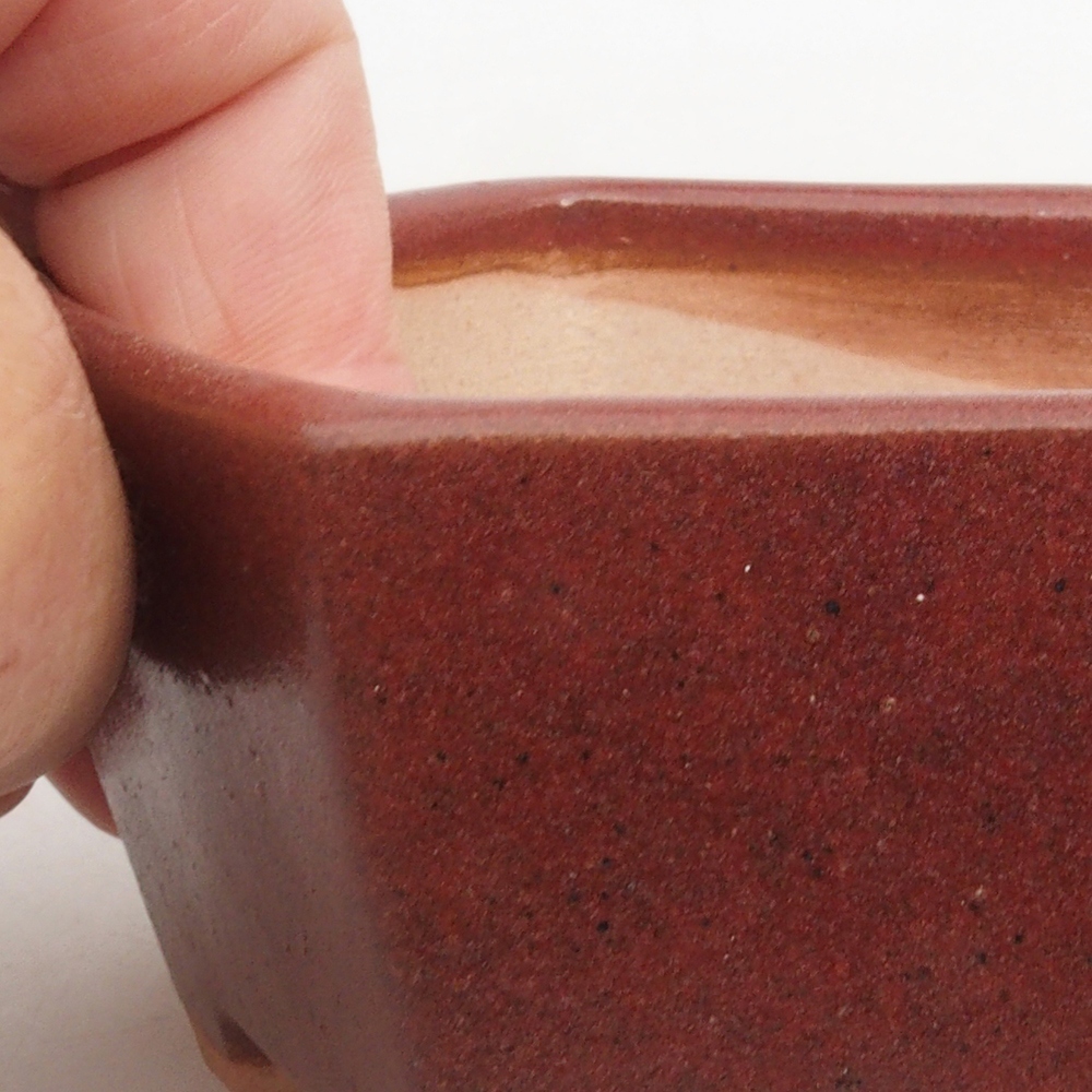 Bonsaischaal van keramiek 9,5 x 9 x 4,5 cm, bruin