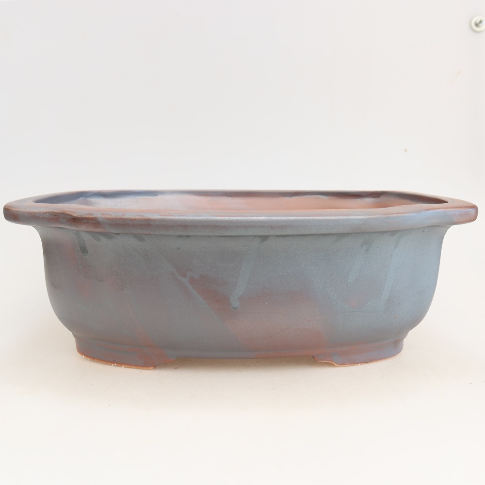 Keramische bonsaischaal 30,5 x 25,5 x 10,5 cm, metaalachtige kleur