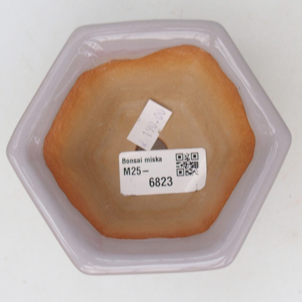 Bonsaischaal van keramiek 10,5 x 9,5 x 5,5 cm, roze