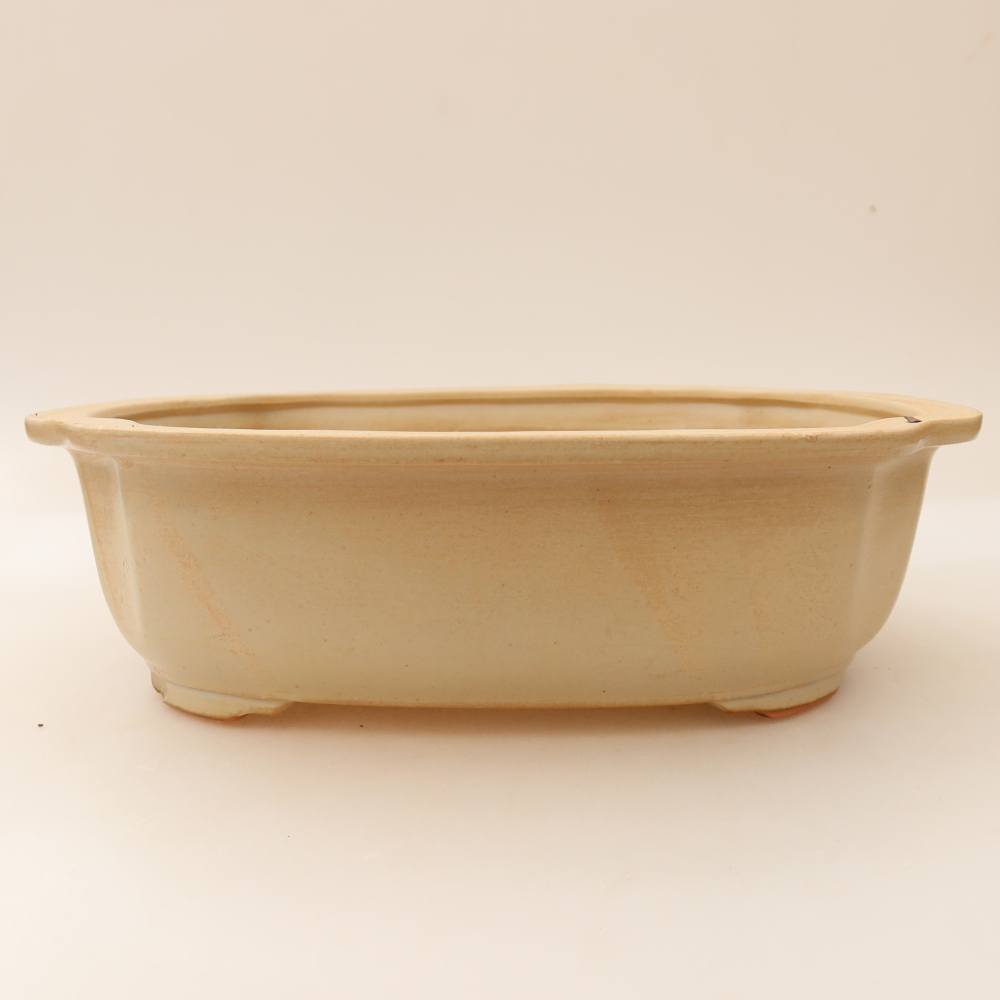 Keramische bonsaipot 24,5 x 21 x 7,5 cm, kleur: beige