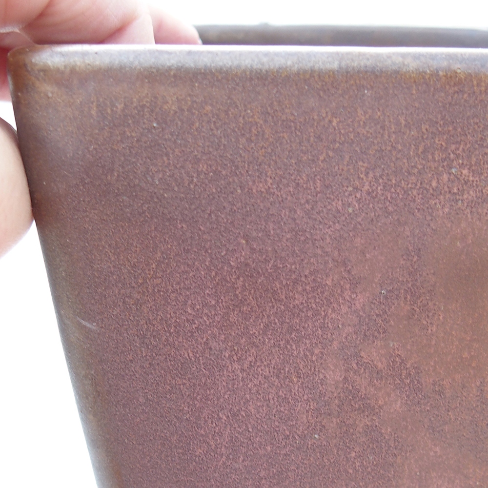 Bonsaischaal van keramiek 15 x 15 x 19 cm, bruin