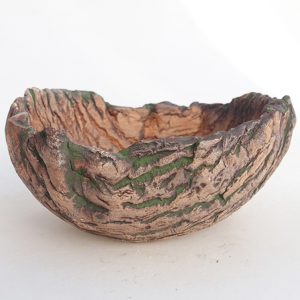 Keramische schelp 15 x 14 x 7 cm , kleur groen