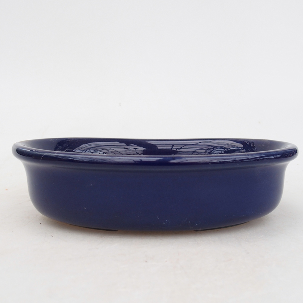 Bonsaischaal van keramiek 15 x 11 x 3,5 cm, kleur blauw