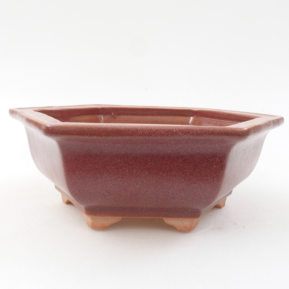 Bonsaischaal van keramiek 14 x 11 x 4 cm, bordeauxrood